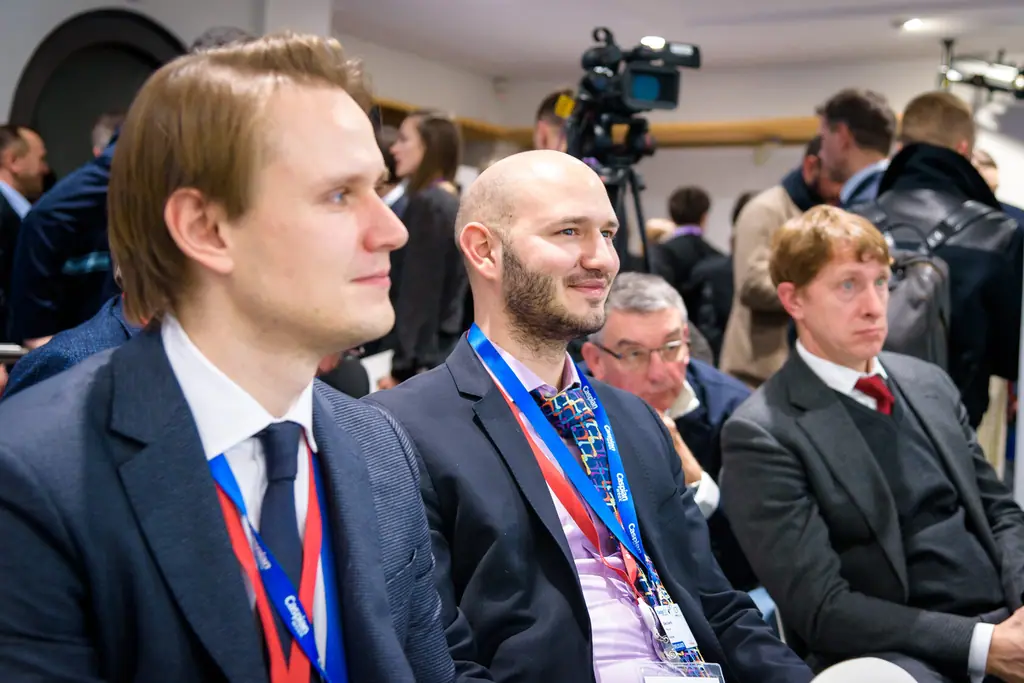 Participants in the front row listen during the presentation of the Caspian Arbitration Centre