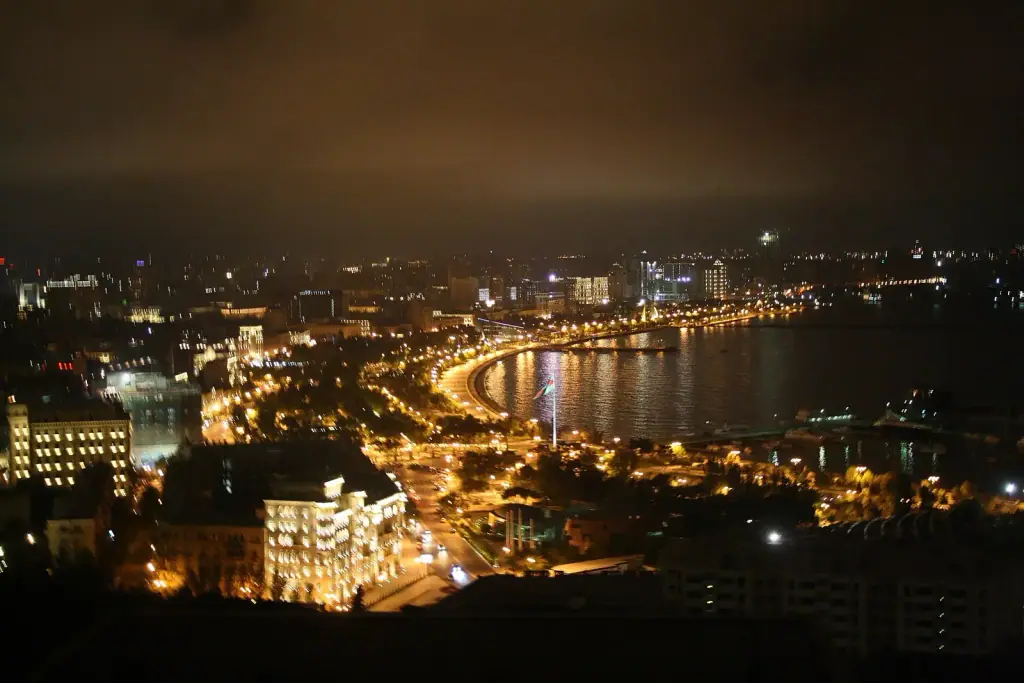The bay of Baku on the Caspian Sea