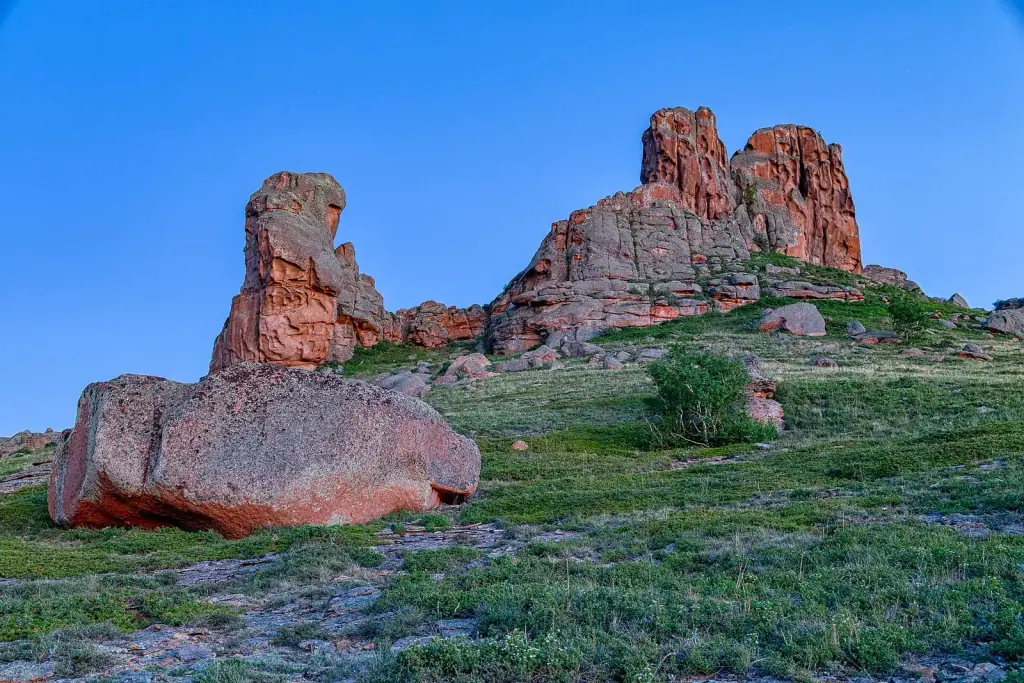 Steppe landscape in the Karaganda region, Kazakhstan